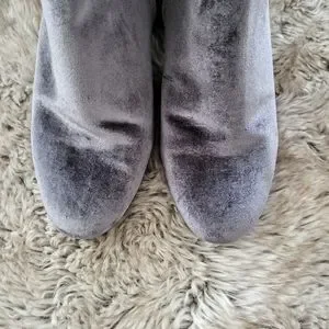 Aldo Shoes Aldo Crushed Velvet Thigh High Belinna Boots Silver